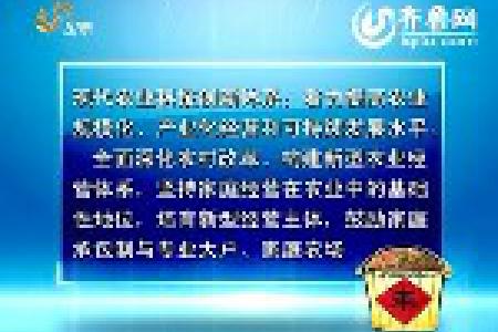 山东省委出台一号文件 全面深化农村改革加快推进现代农业