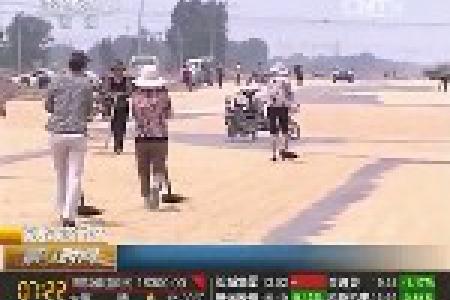 山东济南：麦子丰收 晒晾犯愁